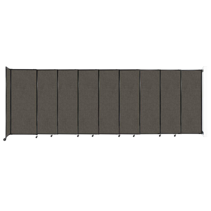 Cloison coulissante 5 pi, Gris foncé / Noir, H 82 po x l 237 po x P 33 po