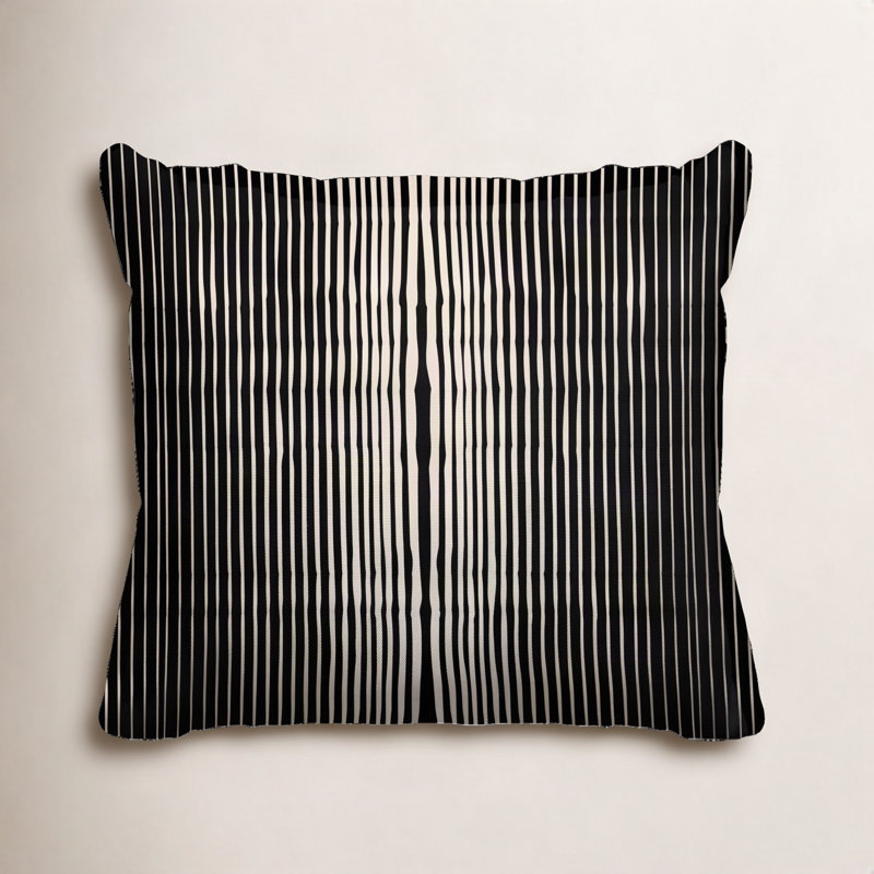 Coussin intérieur / extérieur Ash River, L 19 po x H 19 po, Noir
