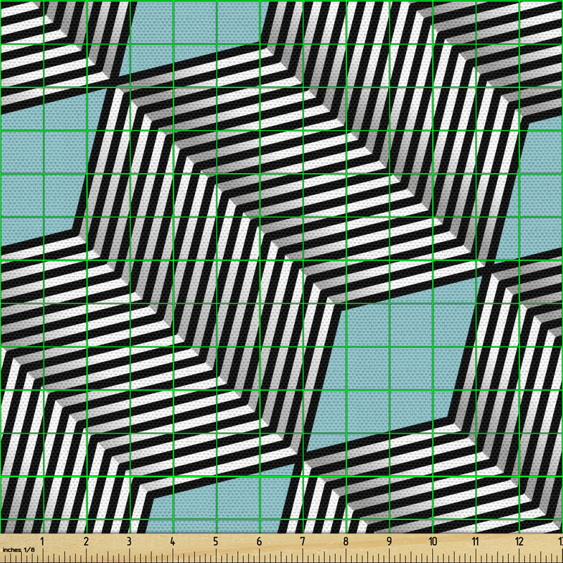 Cherlonda Diagonal Zigzags and Diamond Multi-Purpose Fabric