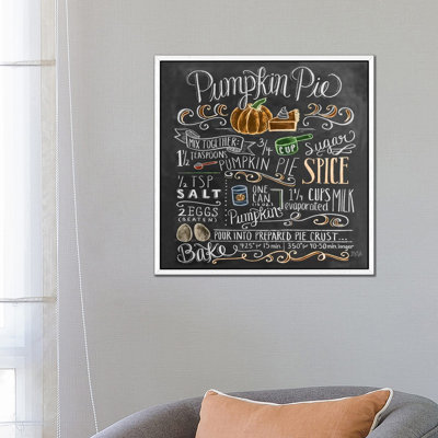 Pumpkin Pie Recipe - Print on Canvas