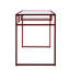 Bureau de 5 mm avec plateau en verre transparent rouge avec rangement à compartiments ouverts