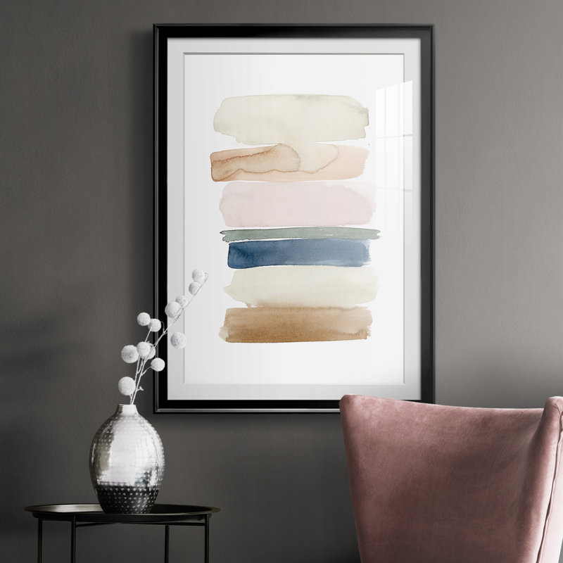 Helouisa Faint Swatches I - Single Picture Frame Print, Black Framed, 42.5" H x 30.5" W x 1" D