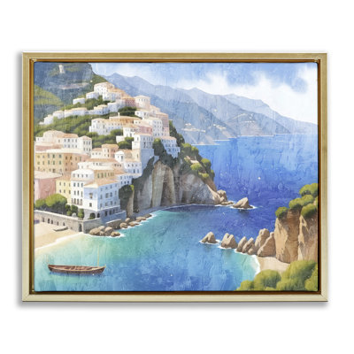 Cadre flottant Vibrant Coastal Seascape, conception de Kim Allen