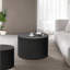 Ensemble de tables basses gigognes Wave pour salon, chambre à coucher, noir (ensemble de 2 pièces)