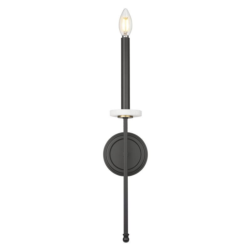 Parrish 20.5 inch Matte Black+Mordern Gold 1 Light Wall Sconce, Matte Black+Mordern Gold