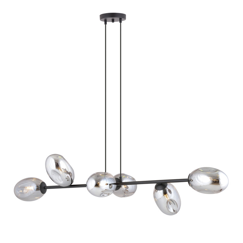 Ensa 6 - Light Black Kitchen Island Pendant, Grey