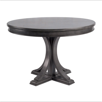Table de salle à manger ronde de 44 po, finition classique en bois massif pour la salle à manger