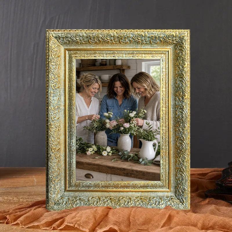 Cadre photo indémodable de 11 po x 14 po avec protecteur de photo en or antique 1pc, 1, 11" W x 14" H