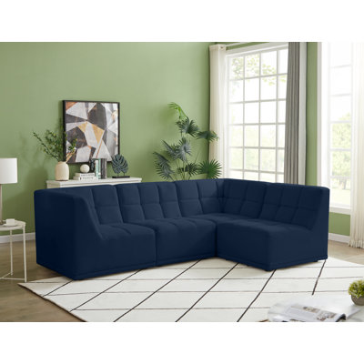 Canapé modulaire réversible en velours de 98 po Hagel