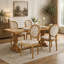 Chaise de salle à manger en bois massif de style français avec garniture cloutée (ensemble de 2)-1639041644