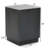 Novato 18" H Cement Square Patio Table, Black Outdoor Side Table
