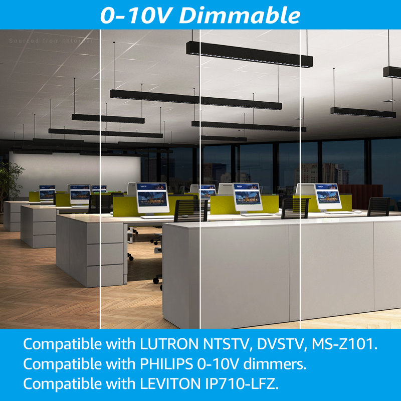 Luminaire suspendu architectural de qualité commerciale 4FT, lumière linéaire anti-reflets, blanc froid 4000K