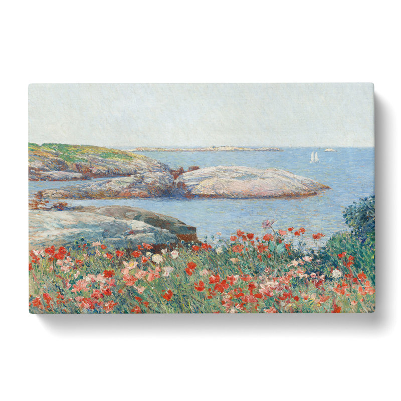 Poppies On The Isles Of Shoals by Childe Hassam - Wrapped Canvas Painting, 50cm H x 76cm W x 3cm D