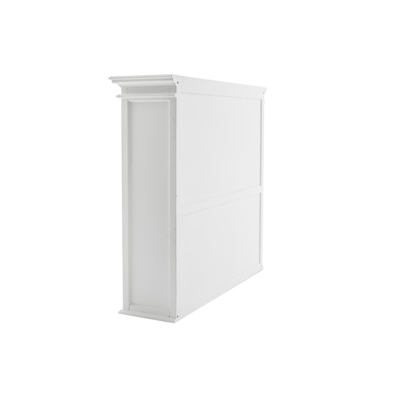 White Polished Wood China Cabinet with Adjustable Shelves