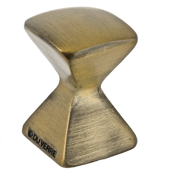 Forged 2 Square Knob, Antique Brass, 0.875" H x 0.875" W x 1.25" D