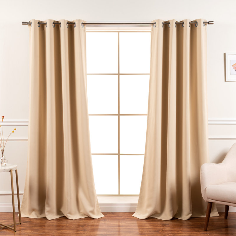 Rideau en polyester Lympsham, Beige, L 52 po x L 84 po
