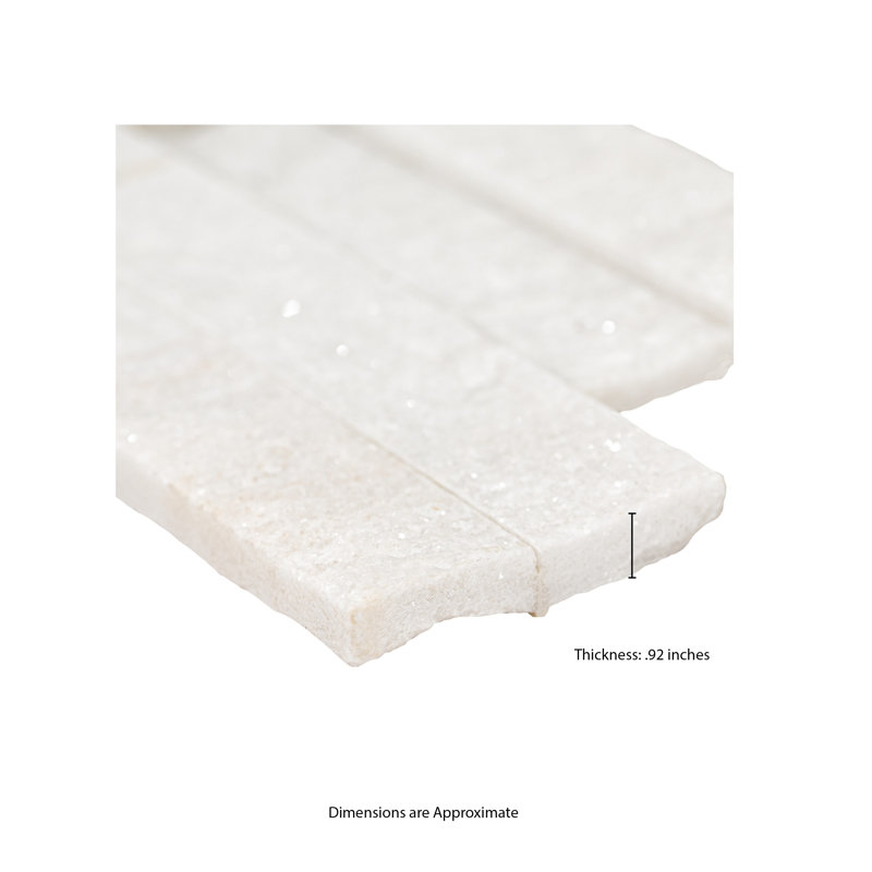Stonecrest 6 in. x 24 in. Split Face Natural Stone Ledger Panel Wall Tile, Auric White