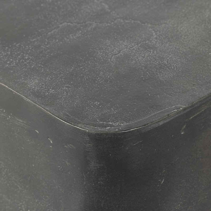 Basil Outdoor Square Side Table, Aged Gray