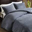 Housse de couette pour lit double / grand 3 pièces, 100% sergé de coton délavé, délavé à la pierre pour une douceur de vivre bleue, fait d'une couverture surdimensionnée et d'un confort supérieur-124265184