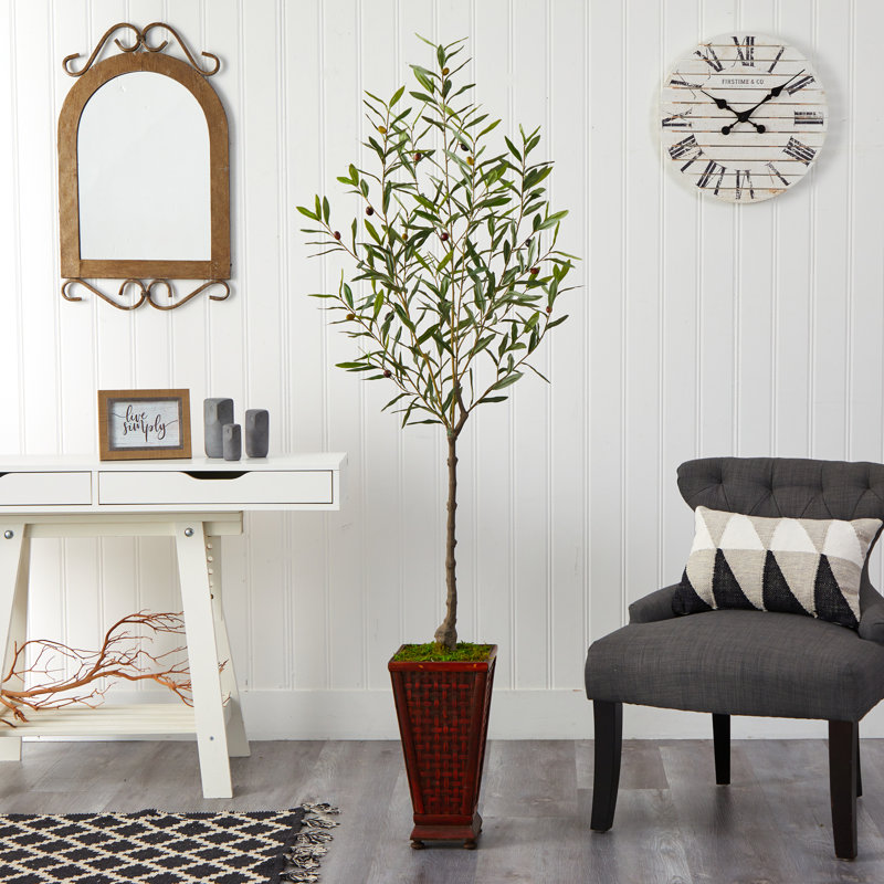 69 po. Olive artificielle en pot