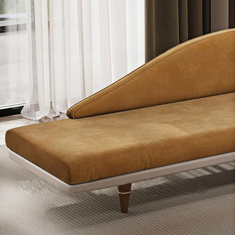 Chaise longue simple, élégante, décontractée, simple et moderne, Orienté à droite, Crème / orange / jaune