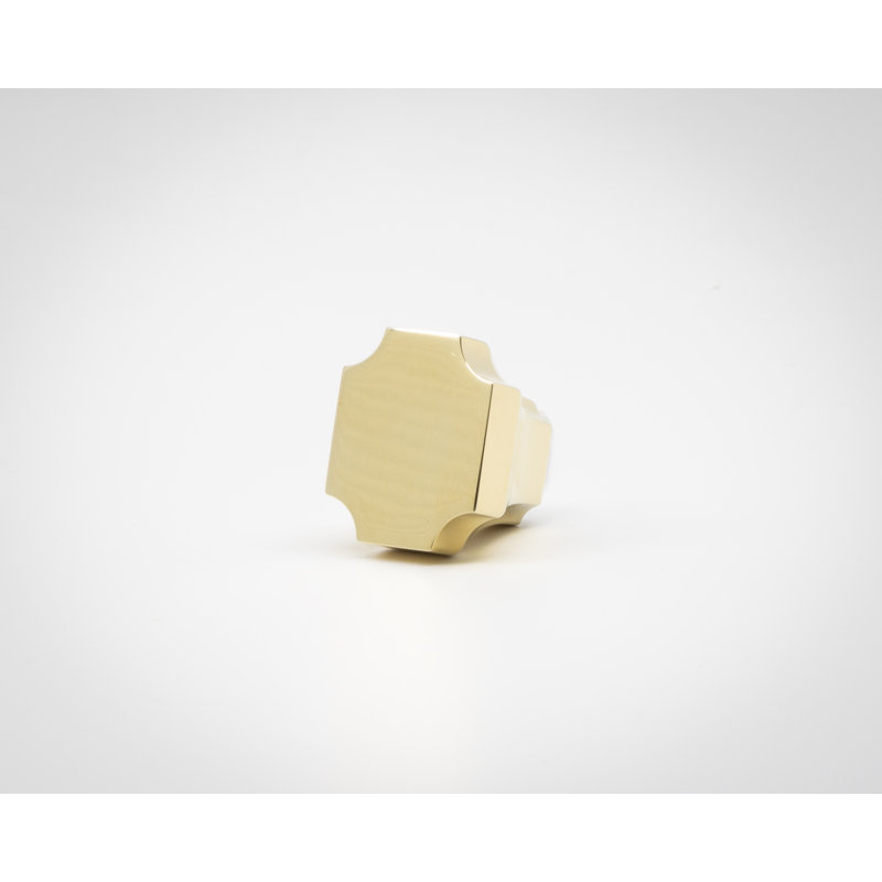 Classic Geometric Knob, Polished Brass Unlacquered