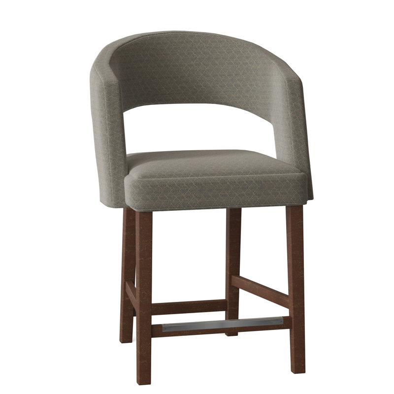 Tabouret de comptoir 26 po Bryant, Noyer, Perigold somptueux chenille II flanelle