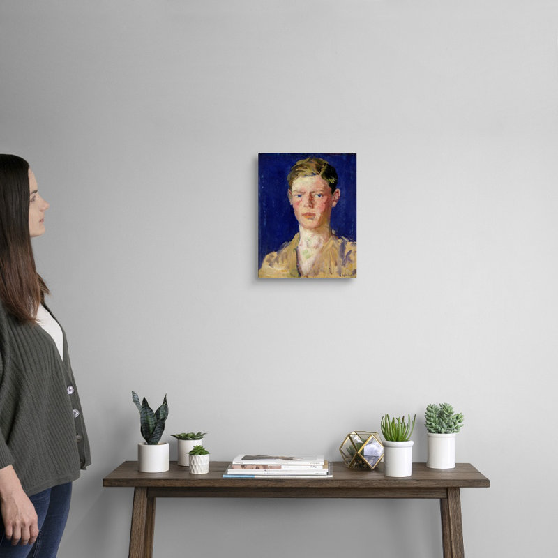Tête d'un jeune homme - reproduction sur toile, H 14 po x l 11 po x P 1,25 po, Toile tendue