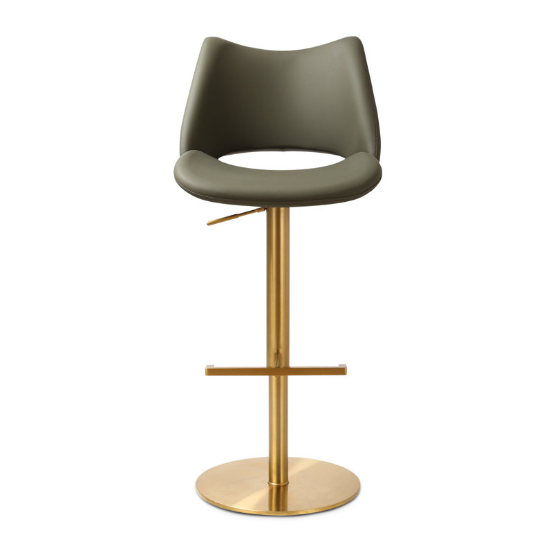Tabouret de comptoir pivotant réglable en hauteur Sola, Vert Fiori
