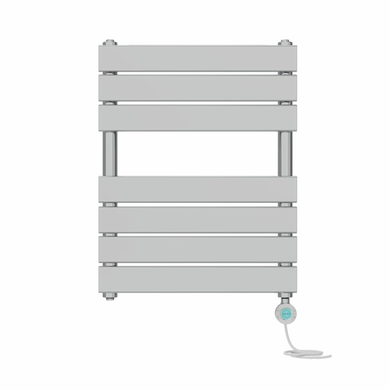 Flat Panel Towel Rail Heated Towel Rails, 65cm H x 50cm W x 6.2cm D, Chrome