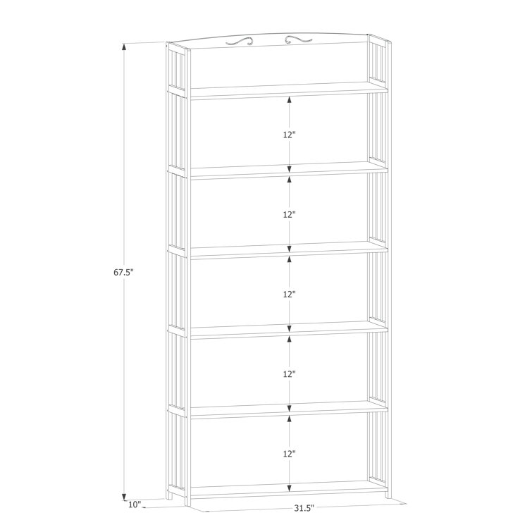 MoNiBloom Modern 67.5 5-Tier Shelf Display Cabinet with Acrylic