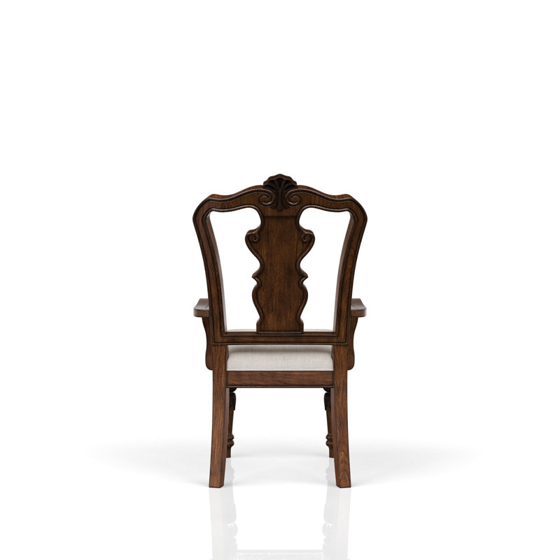Chaise avec accoudoirs rembourrée de style traditionnel intemporel avec assise rembourrée