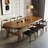 Nut-brown Rectangular Solid Wood Dining Table-113760103