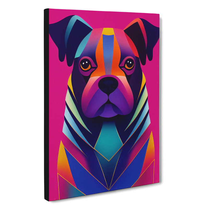 Striking Dog Abstract - Wrapped Canvas Print, 76cm H x 50cm W x 3cm D