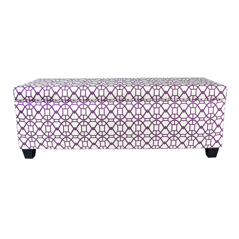 Seguis Polyester Blend Upholstered Storage Bench, Violet