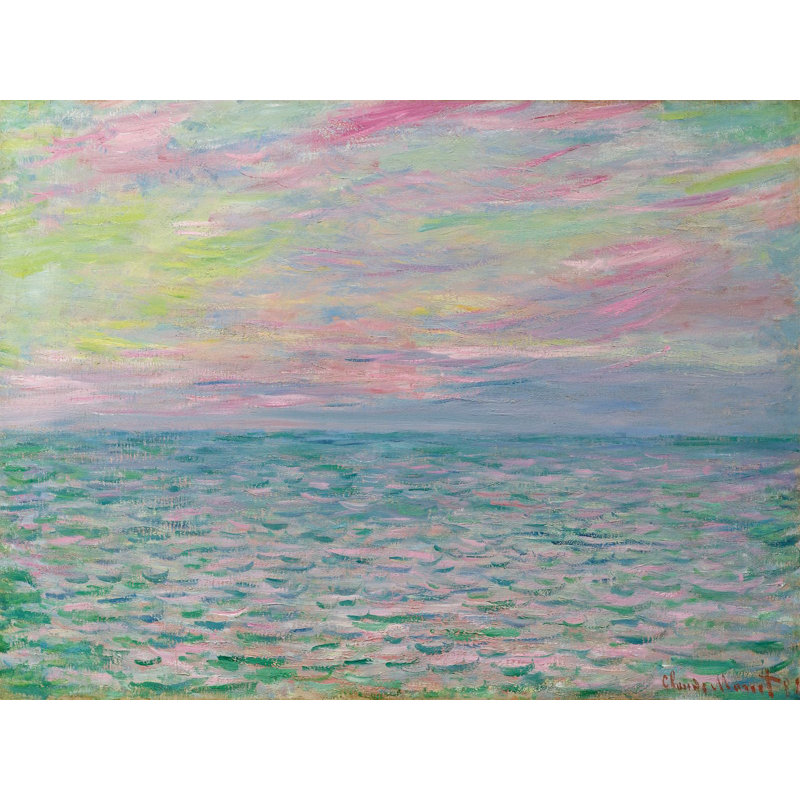 Sunset In Pourville by Claude Monet - Wrapped Canvas Painting, 60cm H x 80cm W x 4cm D
