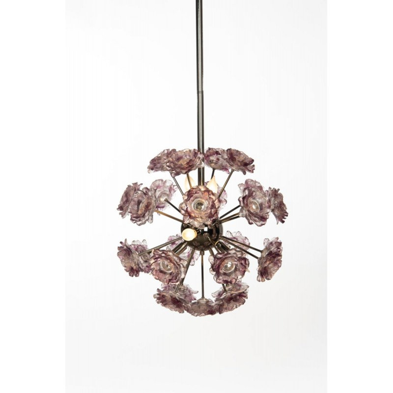 Lustre rond / ovale 5 lumières Murana, Laiton, Rose, 18" Depth x 18" Width x 58" Height