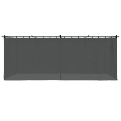 Gazebo With Curtains Steel