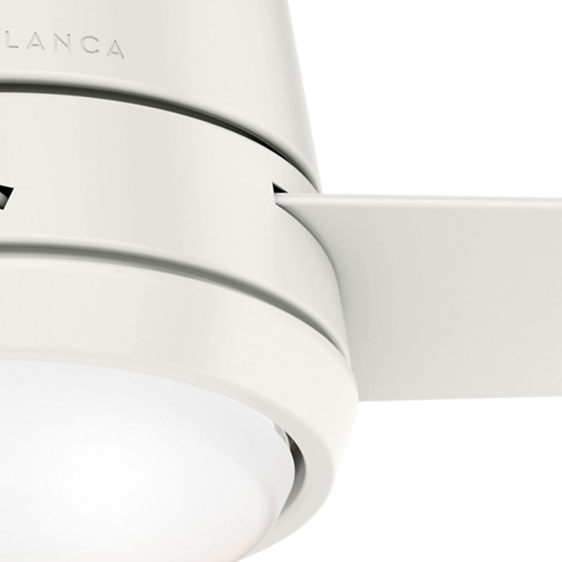 54" Commodus 3 - Blade LED Flush Mount Ceiling Fan with Wall Control and Light Kit Included, Fresh White