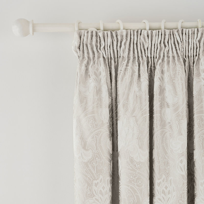 ASHBEE Cotton Room Darkening No Curtain Header Type Curtain Panel Pair, Cream