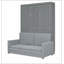Lit escamotable double pleine grandeur avec coussin, gris-629775929-629775928