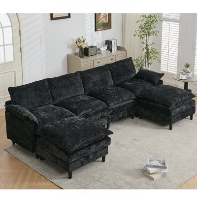 Canapé modulaire convertible polyvalent avec coussins moelleux pour une vie confortable