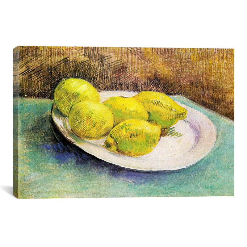 «Still Life with Lemons on a Plate» par Vincent Van Gogh, reproduction d'art sur toile tendue, H 26 po x l 40 po x P 1,5 po
