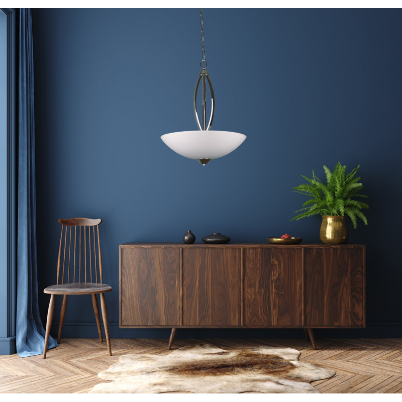 Luminaire suspendu unique à 3 lumières Anna, Chrome