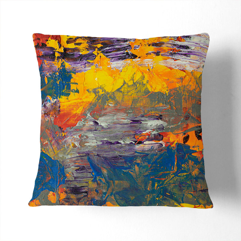 Abstract Square Throw Cushion, 55 x 55 cm, Stone