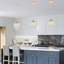 Luminaire suspendu moderne en cristal avec finition or rose, lustre suspendu réglable pour îlot de cuisine, salle à manger, salon et éclairage de bar