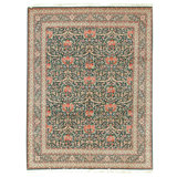 Hand Knotted Wool Oriental Area Rug in Green