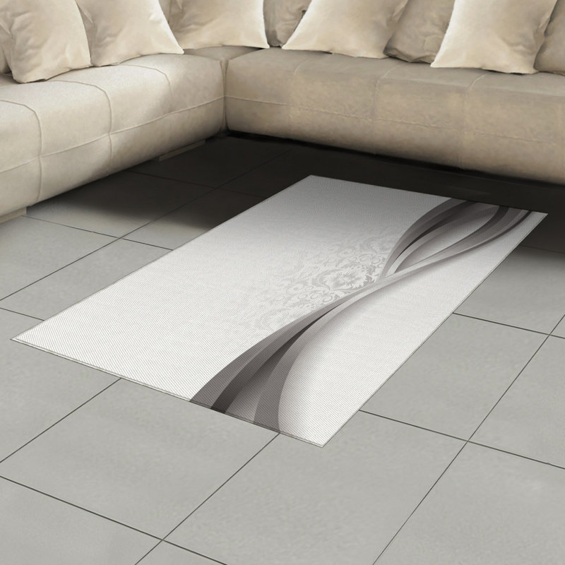 Gray High Density Long Fiber Poly Threads Decorative Area Rug Carpet, Rectangle 4' x 5'8"