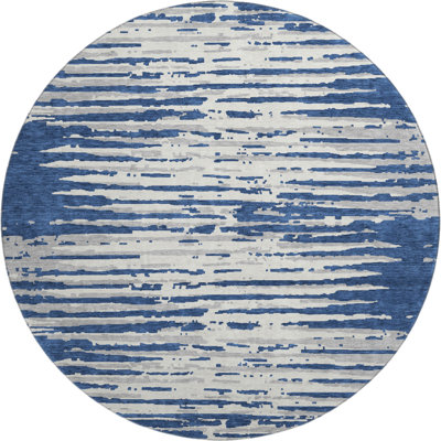 Premium Machine Washable Prisco Navy Rug