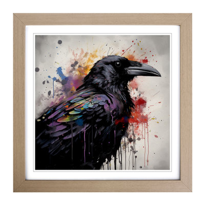 Crow Splatter Art - Framed Print